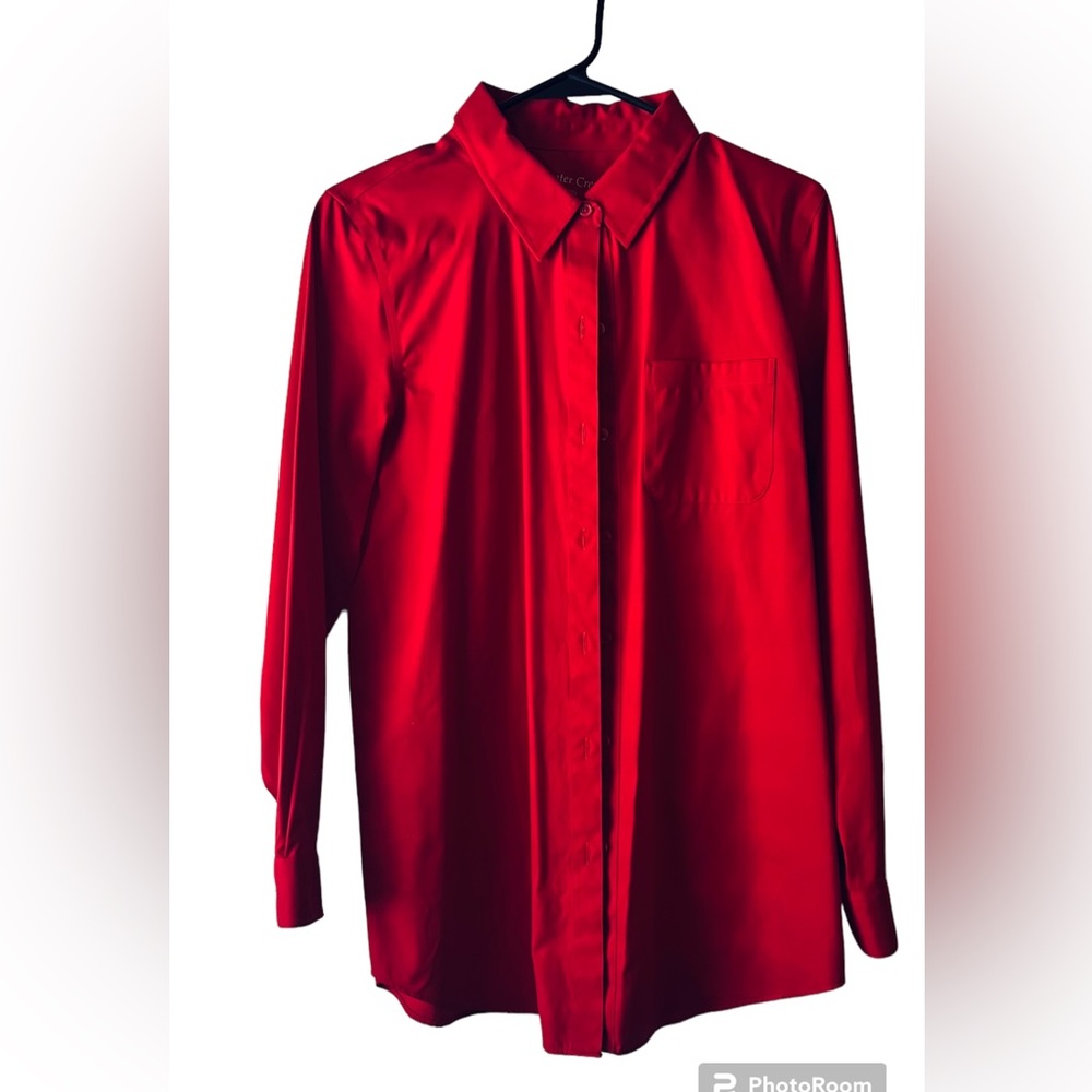 Coldwater Creek Red Long Sleeve Blouse